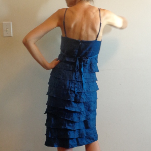 Adrianna papell dress beading sequins accent ruffle special occasional - Picture 4 of 17